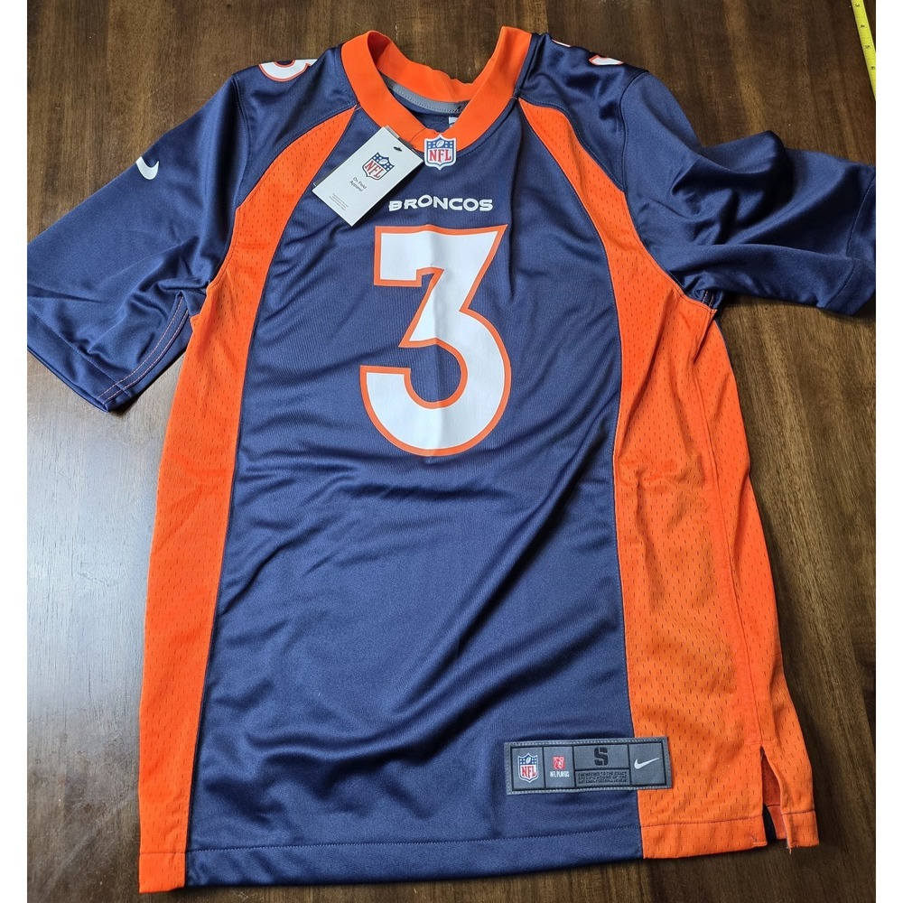 Nike Russell Wilson #3 Denver Broncos Jersey Mens Small Navy NFL NWT $130